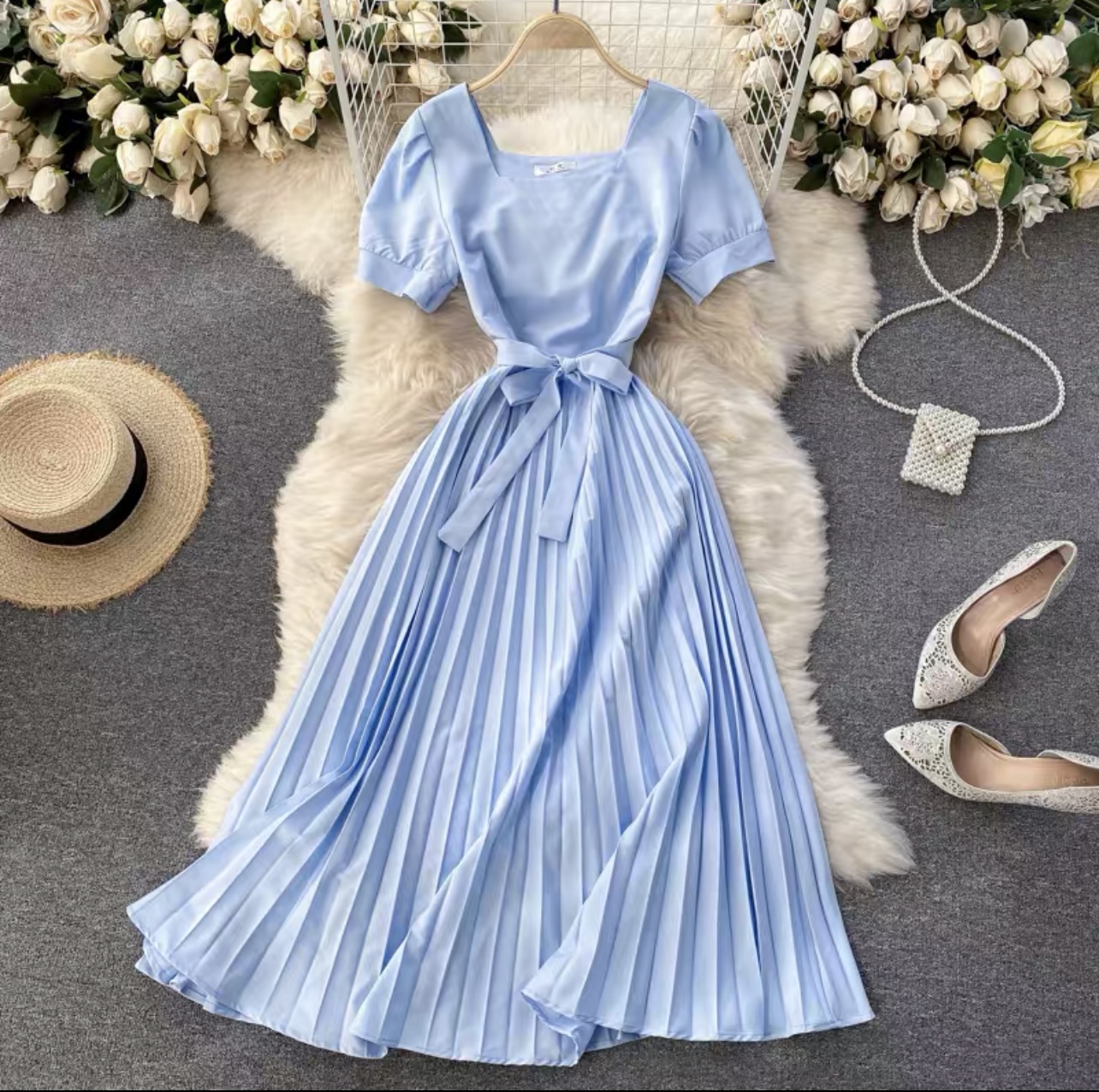 Business date pleated dress CD39 image