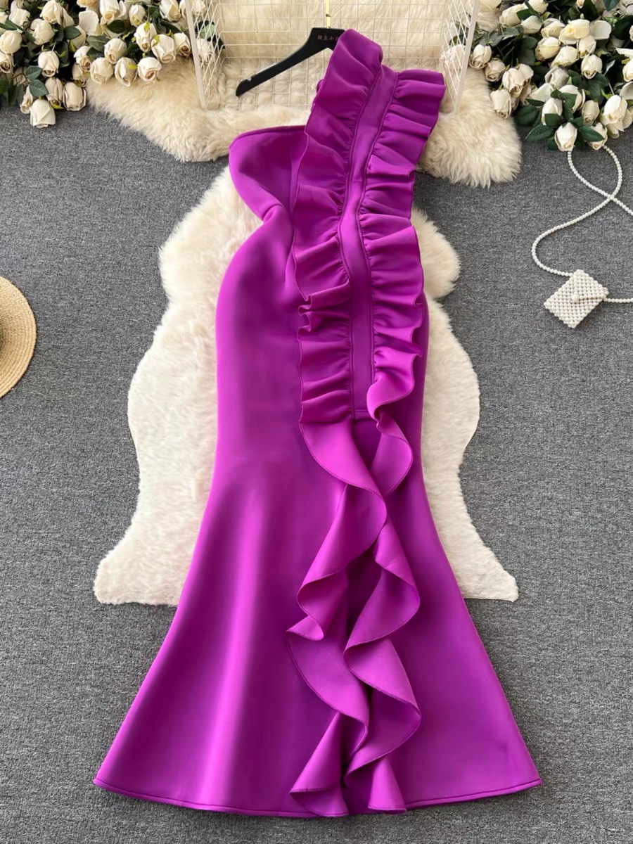 Caught in the moment ruffle dress EBC34 image