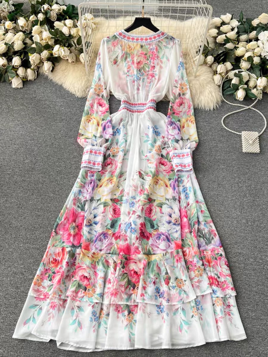 Midnight lover floral print dress ED197 image