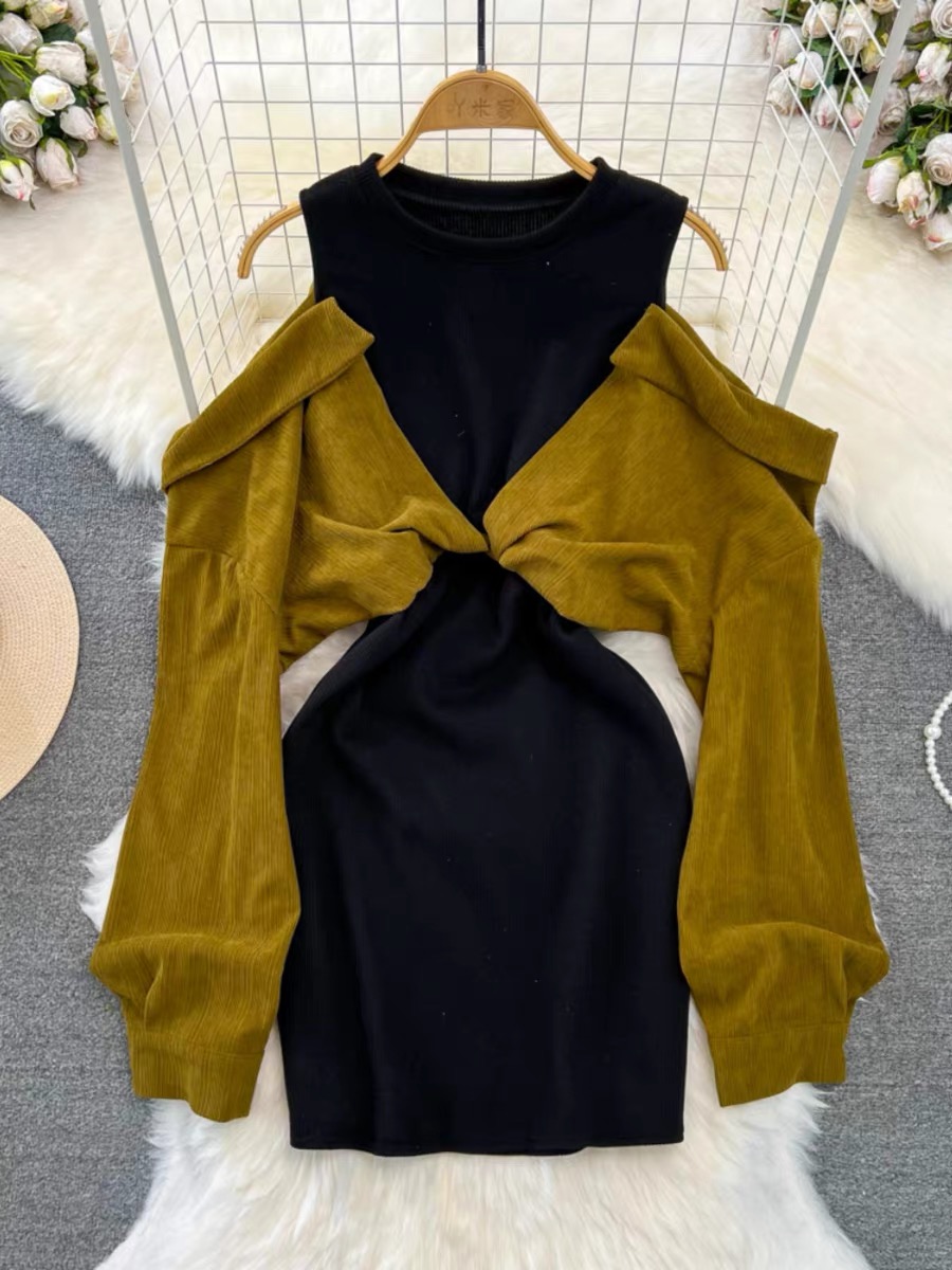 None of your concern corduroy dress CBC360 image