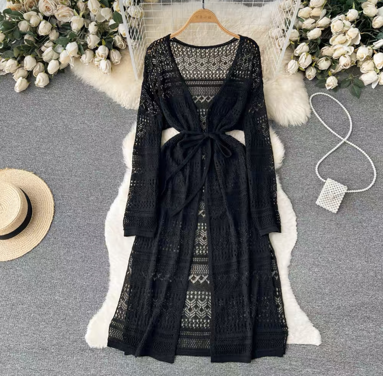 Beach crotchet coverup wrap up KD126 image