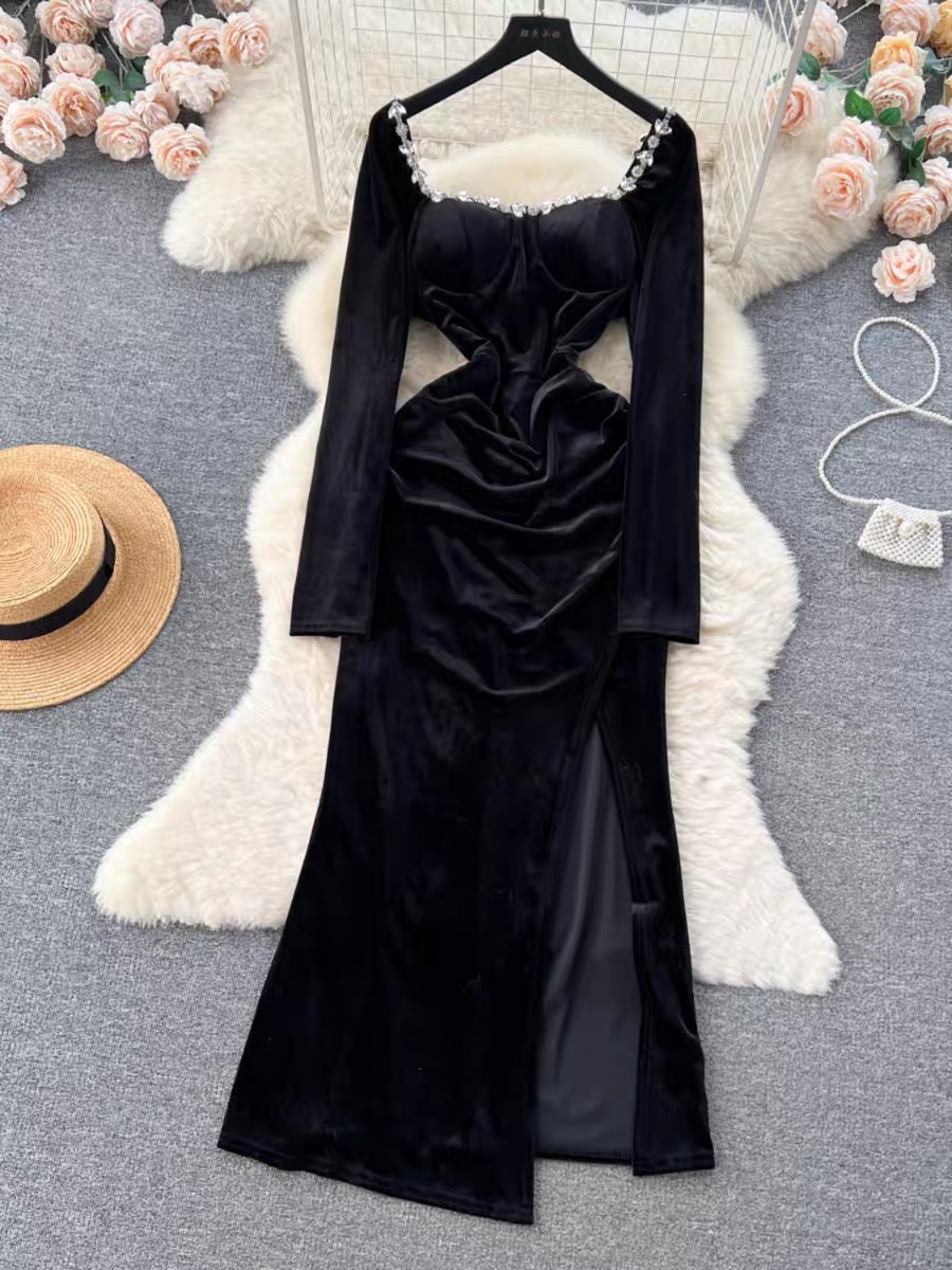 Christmas glow velvet dress FD311 image