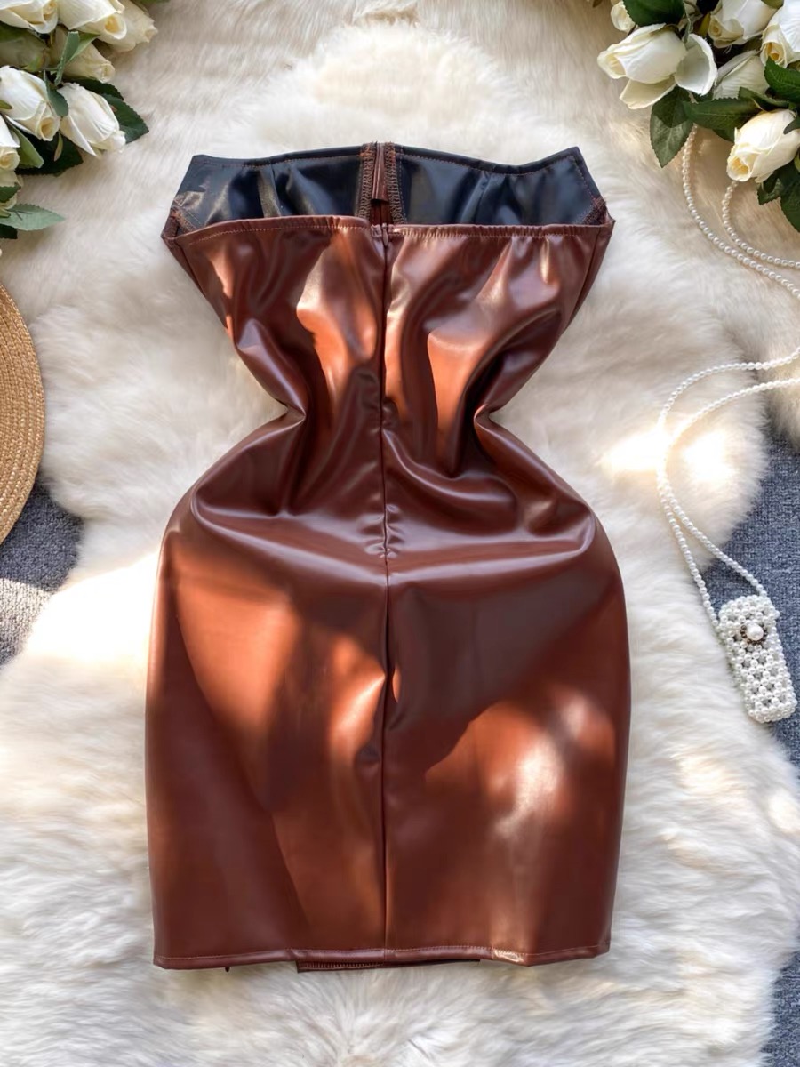 Zero fucks to give leather dress CBC437 image
