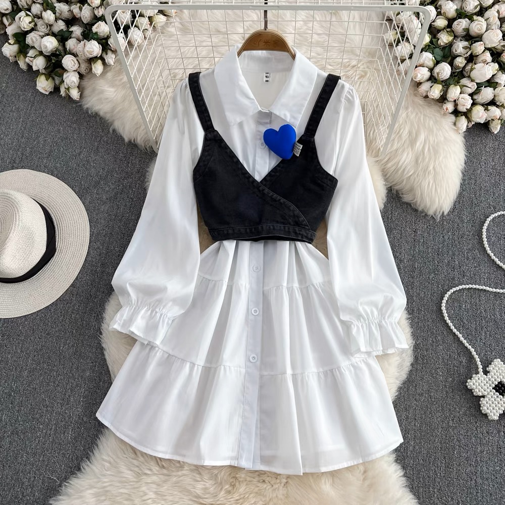 You are next level denim shirt dress SDZZ791 image