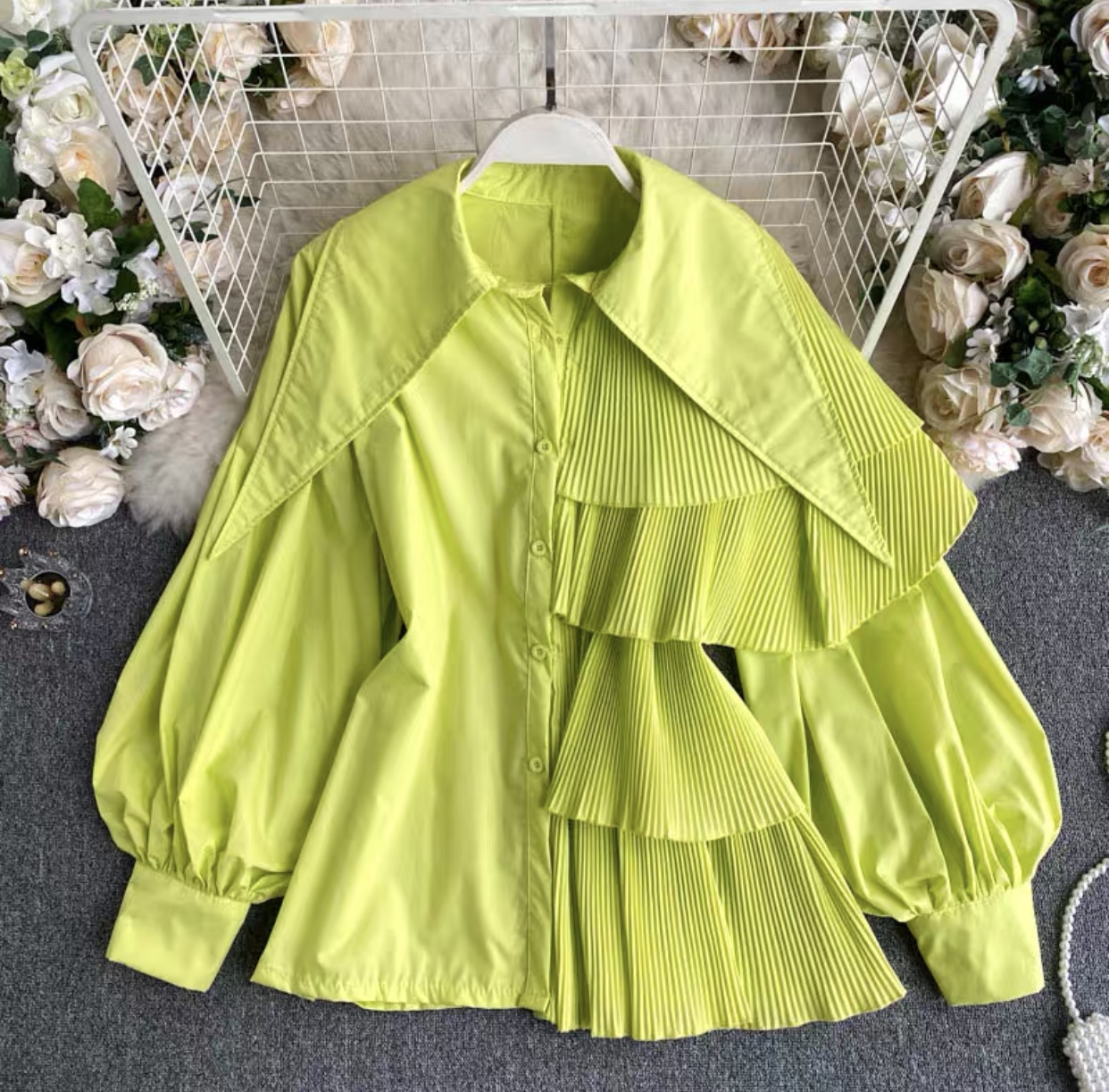 No shorts cut pleated style shirts SDZZ180 image