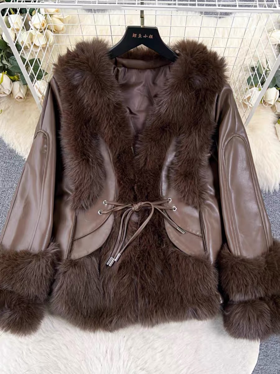 You are all mine fur leather coat WJ105 image