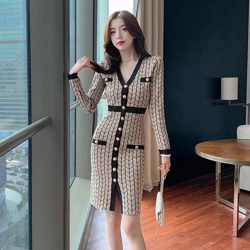 Vacation trip plaid dress FBC67