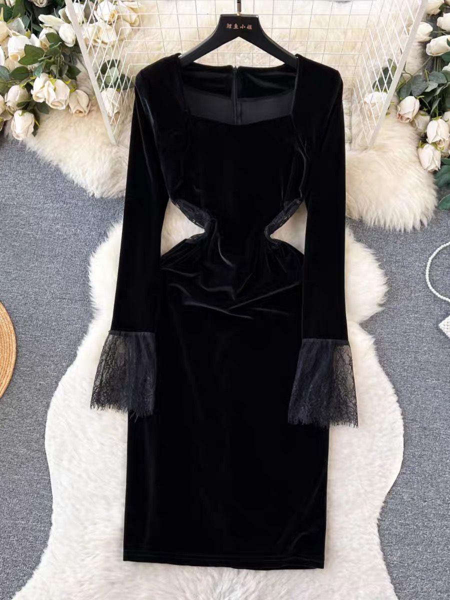 Borrowed hearts velvet dress FBC114