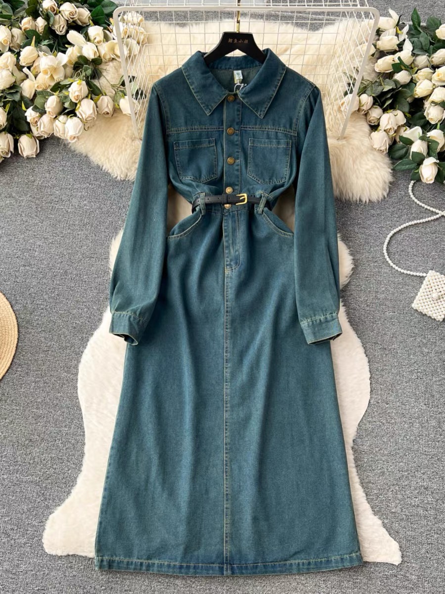 Alluring goddess denim dress & belt DD19