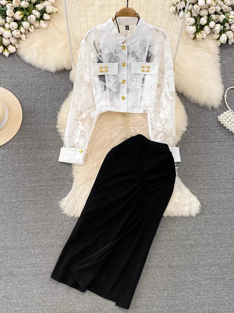 Print this out lace jacket set TPZZ2332 image