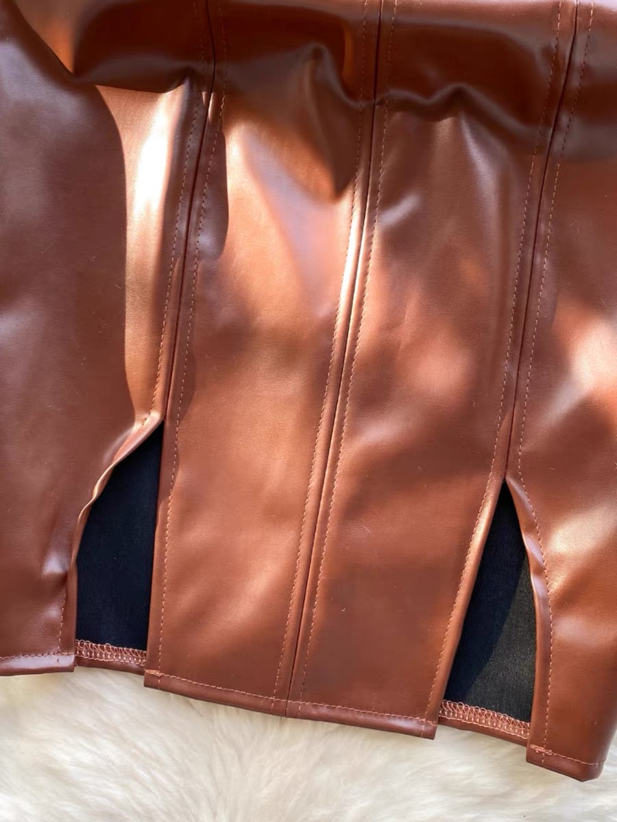 Zero fucks to give leather dress CBC437 image