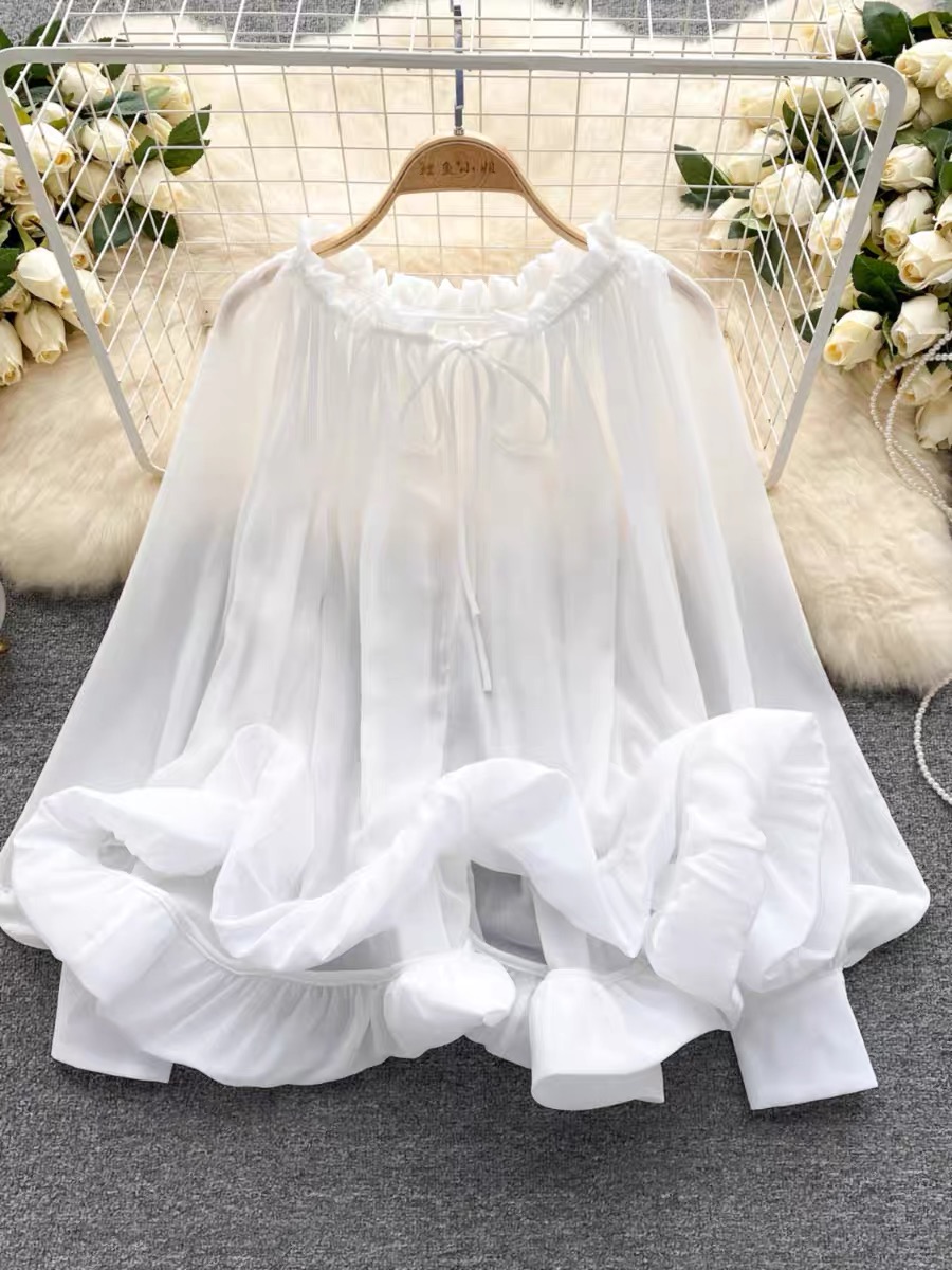 Dinner party ruffle blouse BE154 image