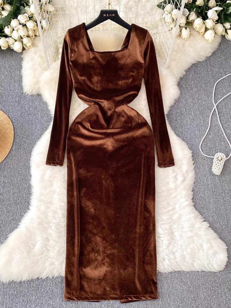 Cashmere meets vintage velvet gown FBC43