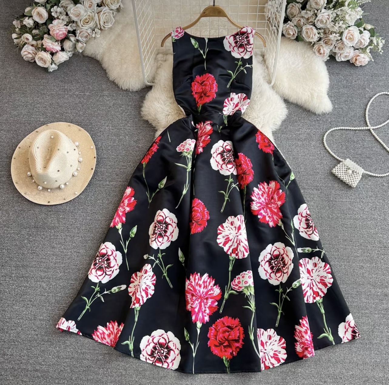 Check your facts floral dress CD715 image