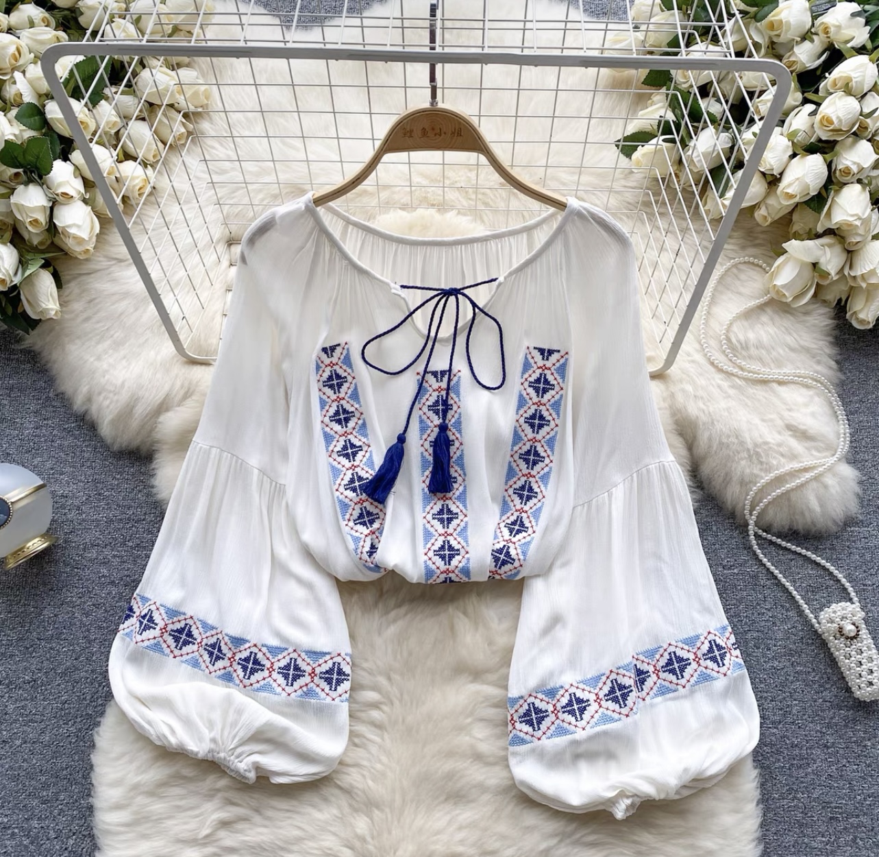 Slay all day embroidery top TZZ1507 image