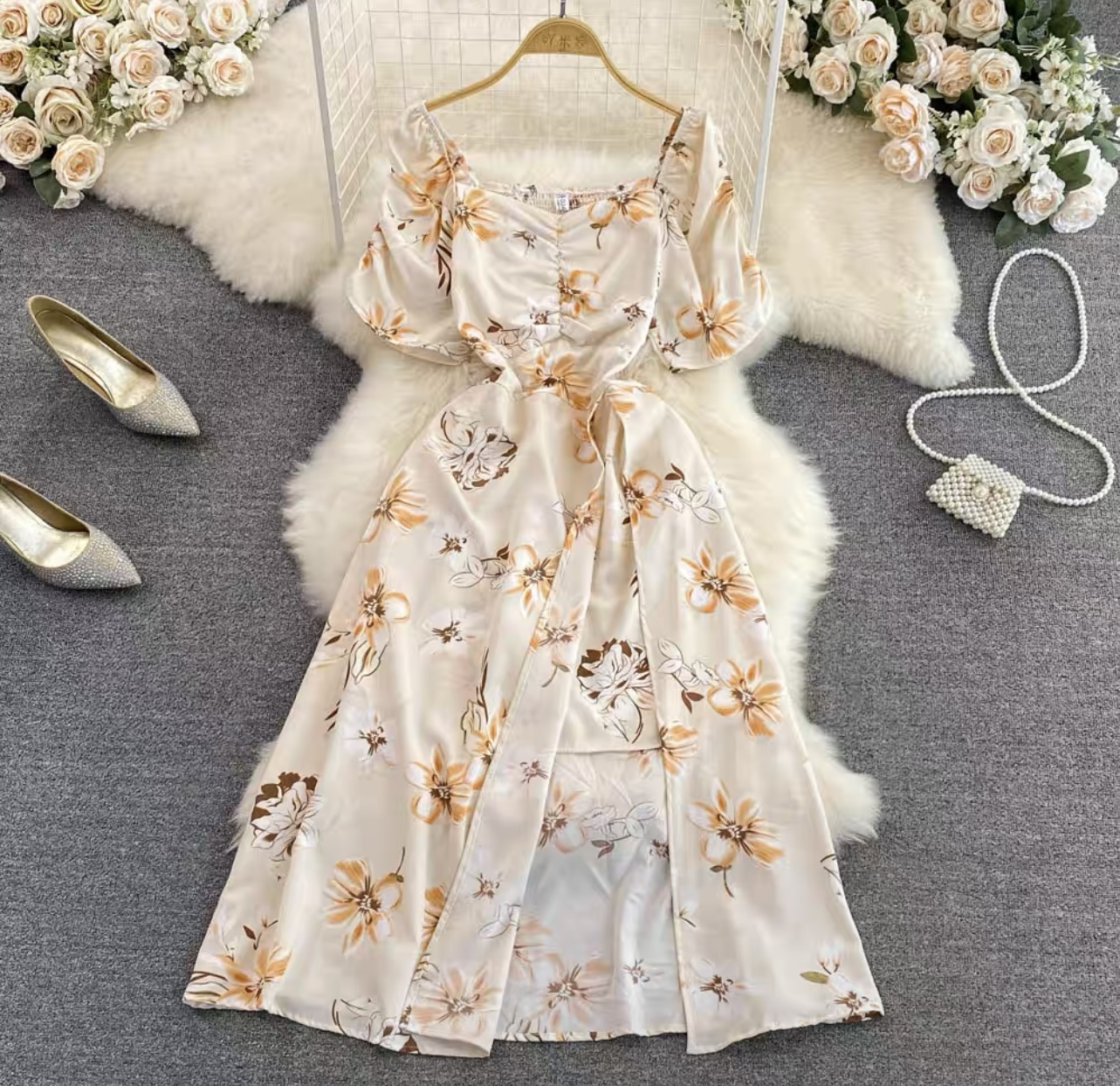 Almafi coast print dress CD258 image