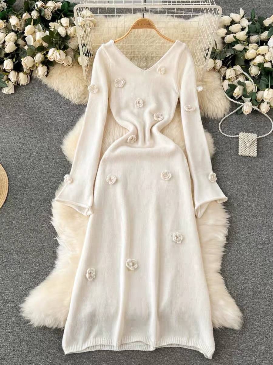 Beverly Hills floral knitted dress KD214