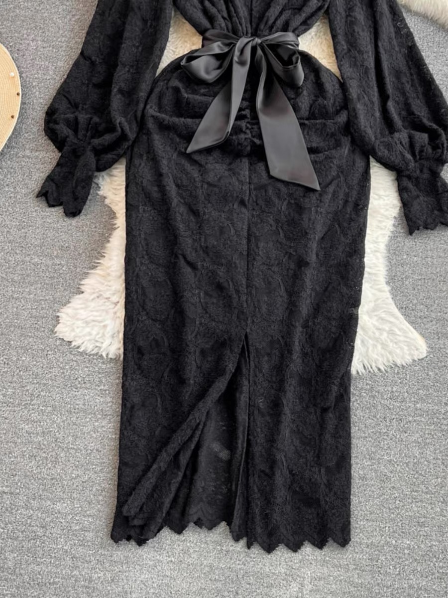 Dinner party sheer lace dress CBC368 image