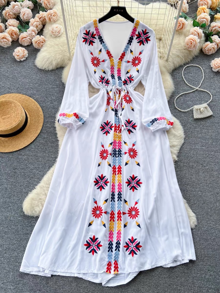 Extra slay vibe embroidery dress CD454 image