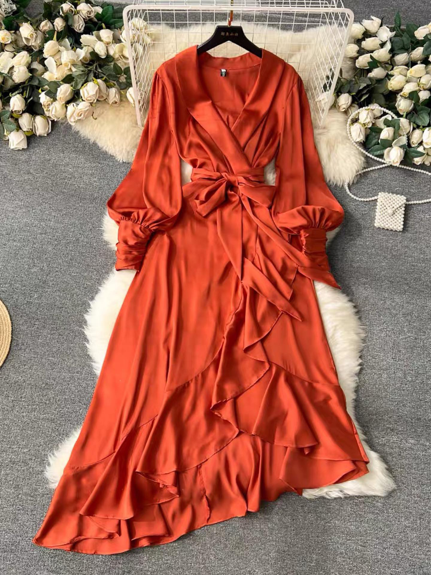 Living the life luxury silk dress FD308 image