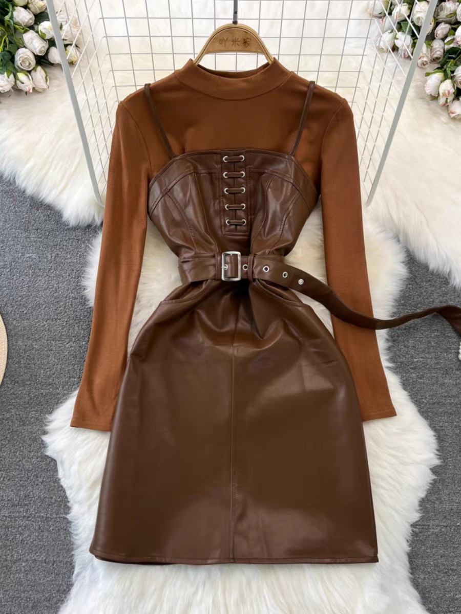 Speaks to my soul leather dress set FD276 image