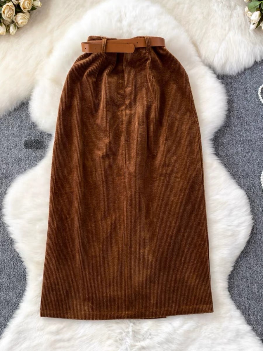Corduroy babe skirt & belt SZZ407 image
