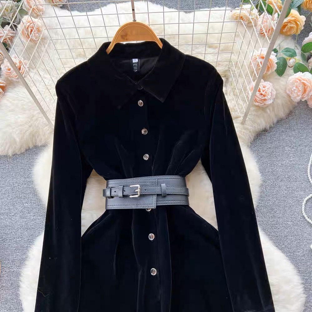 Office beauty suede dress FD135 image