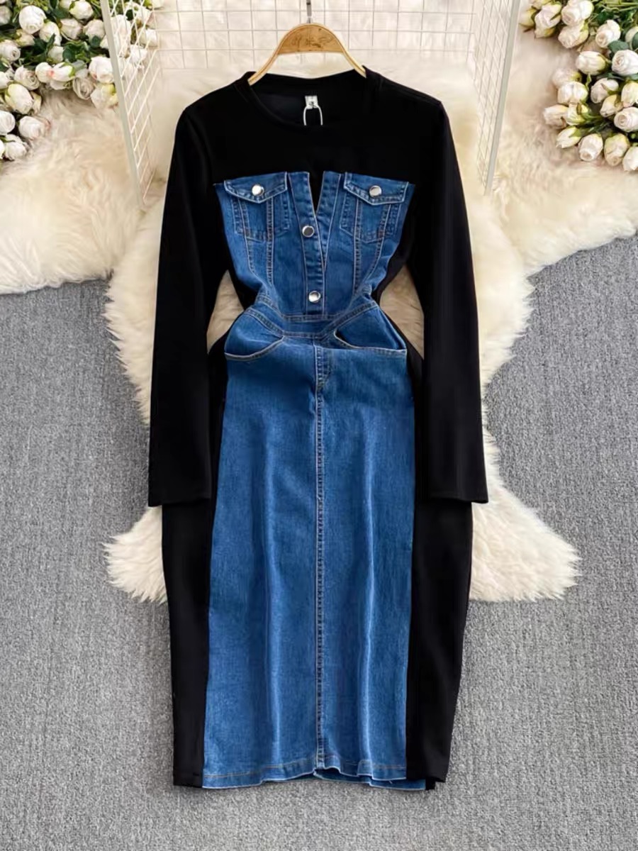 The clothes are designer denim dress DBC12 image