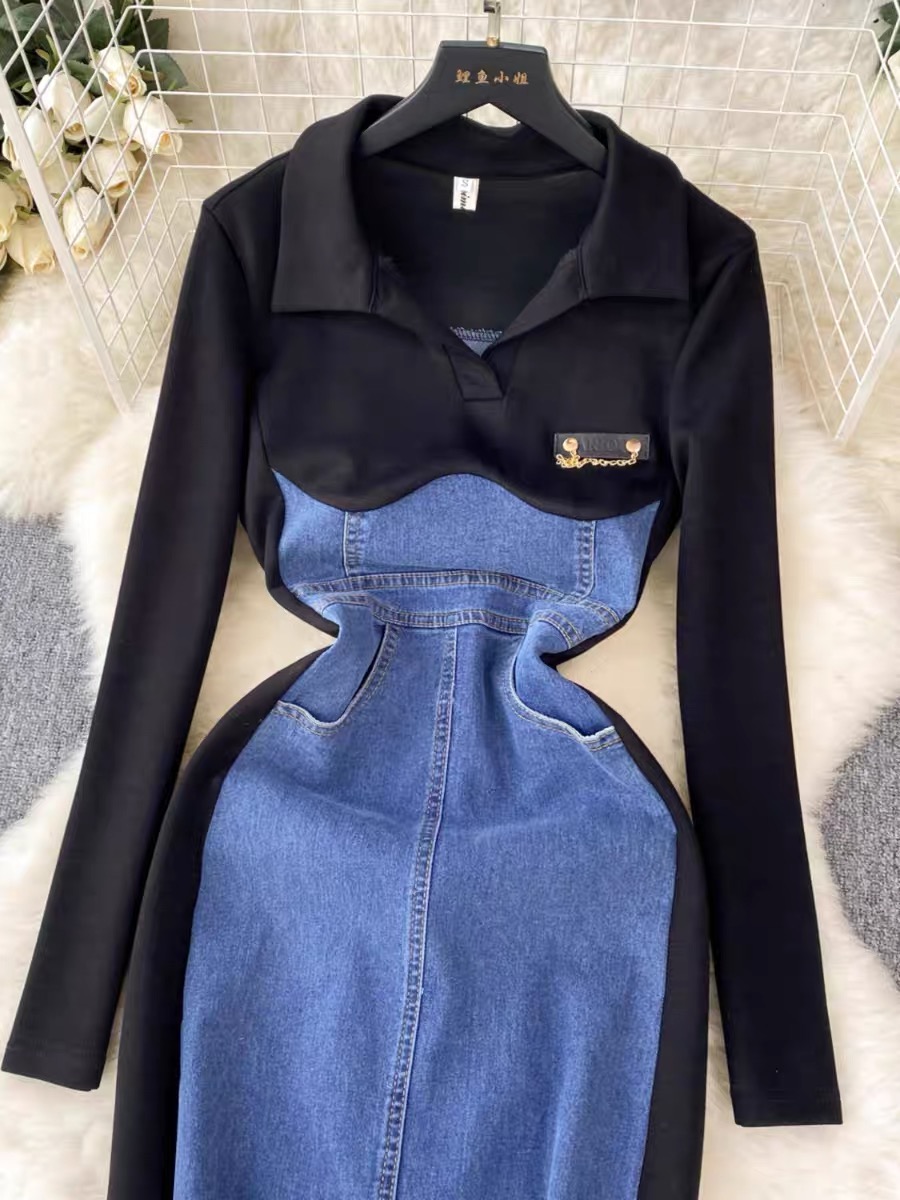 Halime denim dress DBC8 images