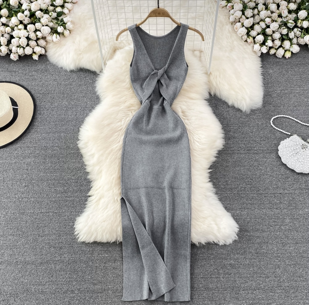 Heart eyes caged knit gown CBC58 image