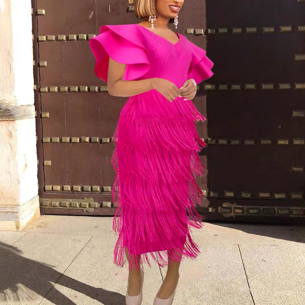 Bridal party fringe dress EBC28 image