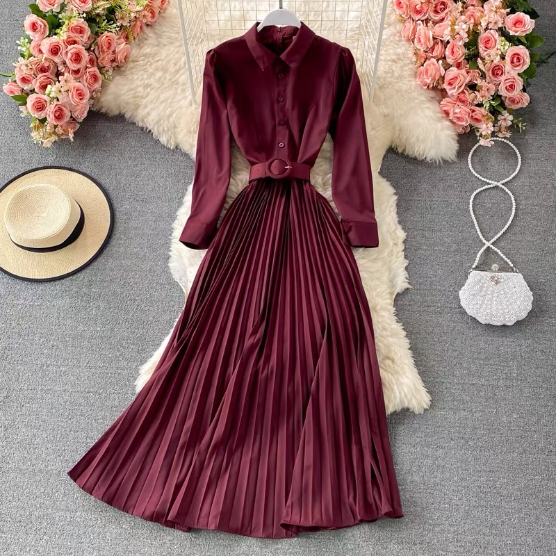 This is my year pleated dress & belt FD16