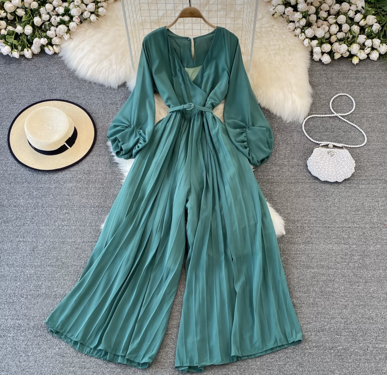 Dollar signs pleat jumpsuit JRZZ512 images