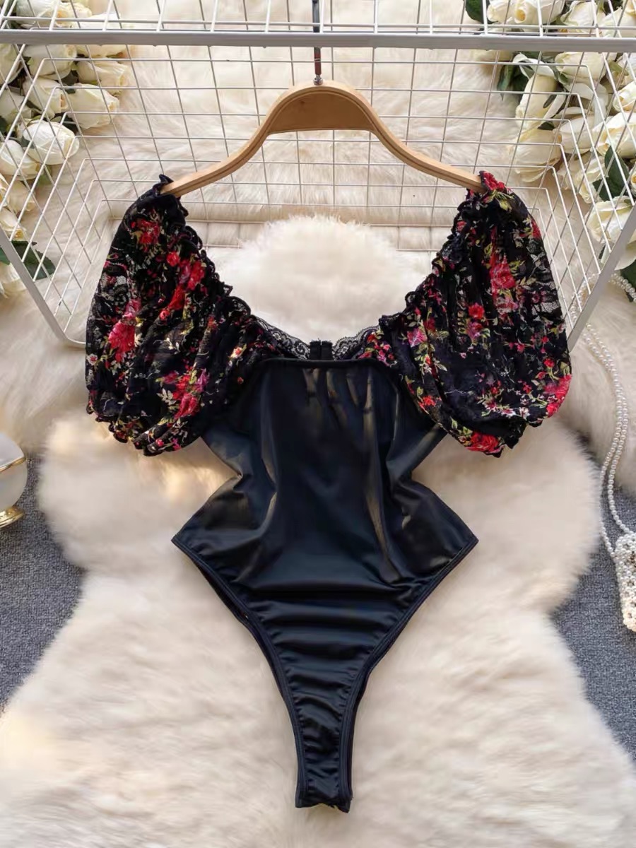 Looking like a star floral bodysuit top TZZ2205 image