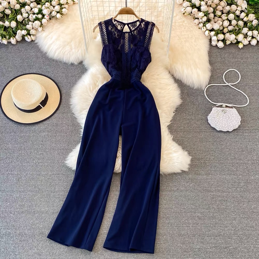 Let your laces up sleeveless jumpsuit JRZZ418 images