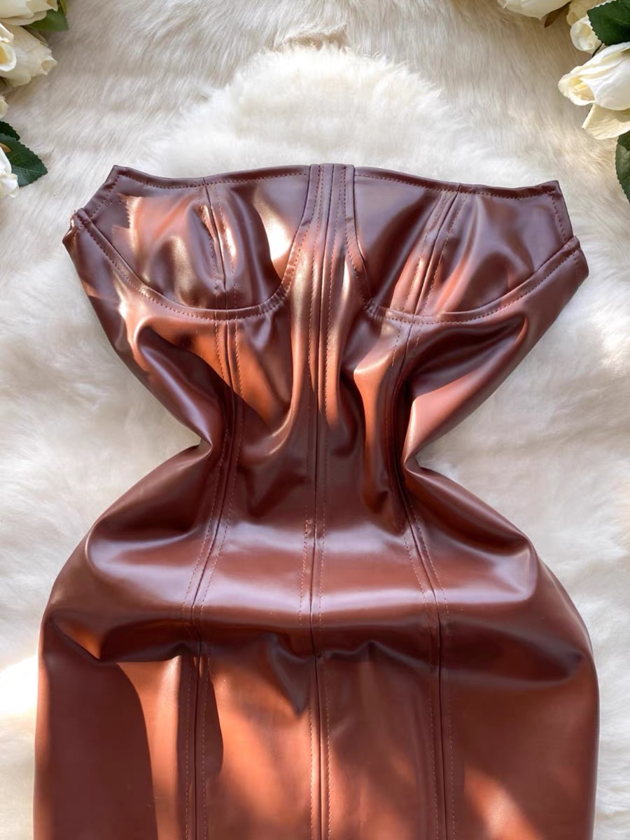 Zero fucks to give leather dress CBC437 image