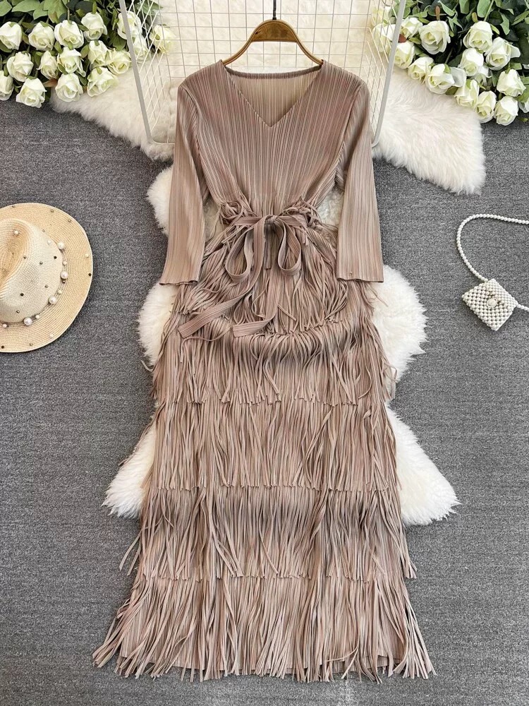 Stay with me fringe miyaki dress FD1096 image
