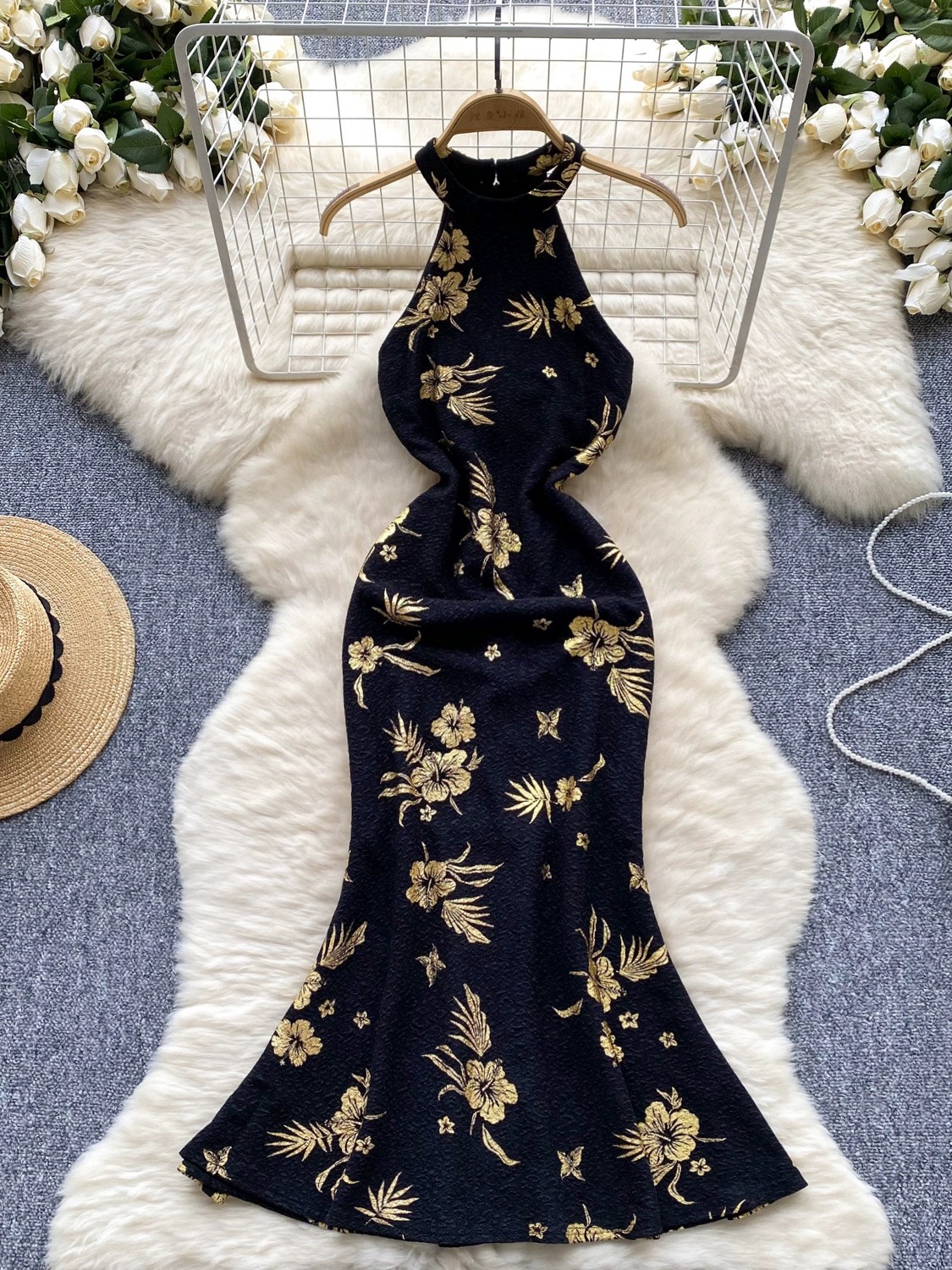 Verdant high rise qipao dress Q194 image