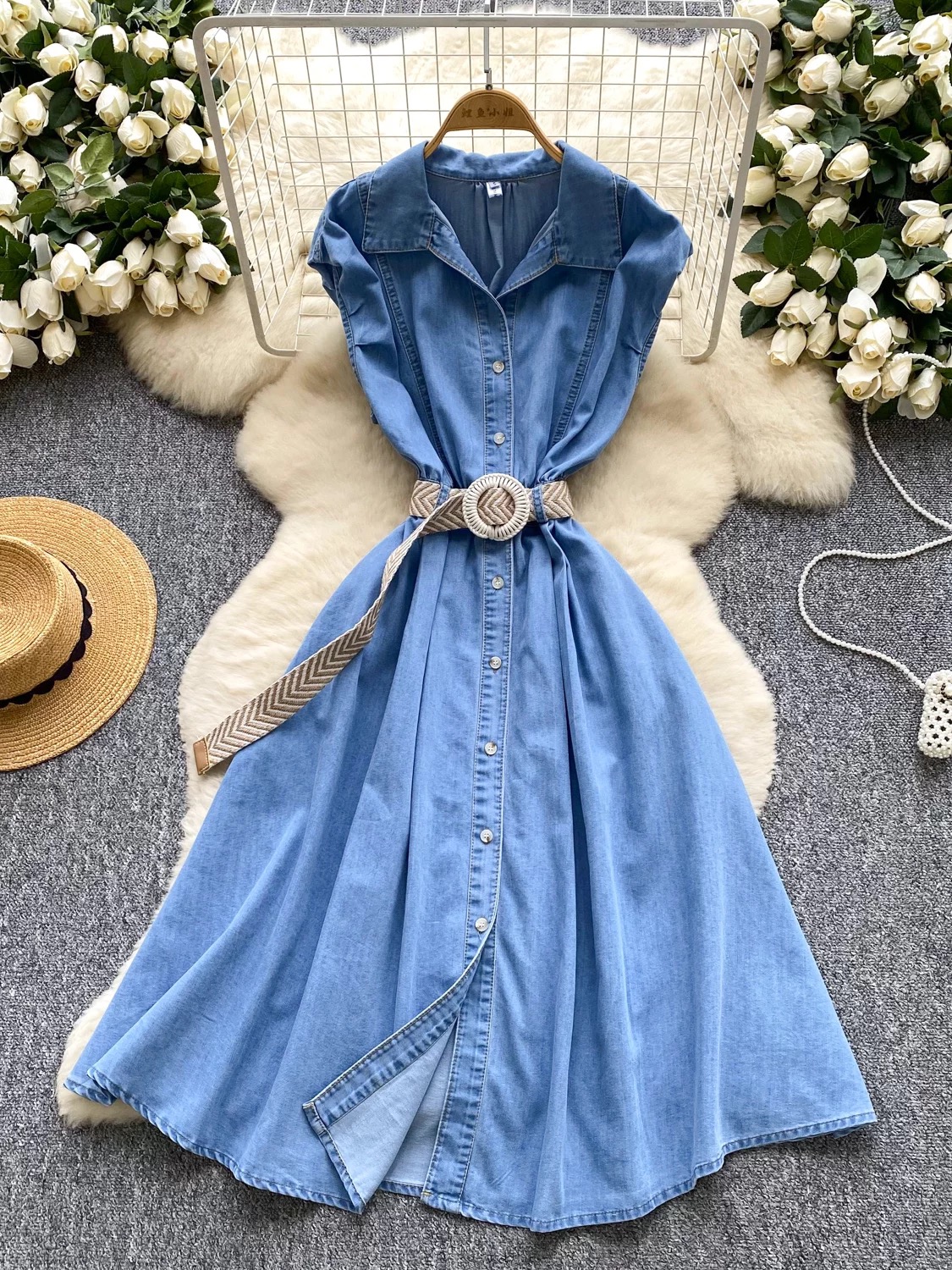 Going everywhere tonight denim dress DD31 image