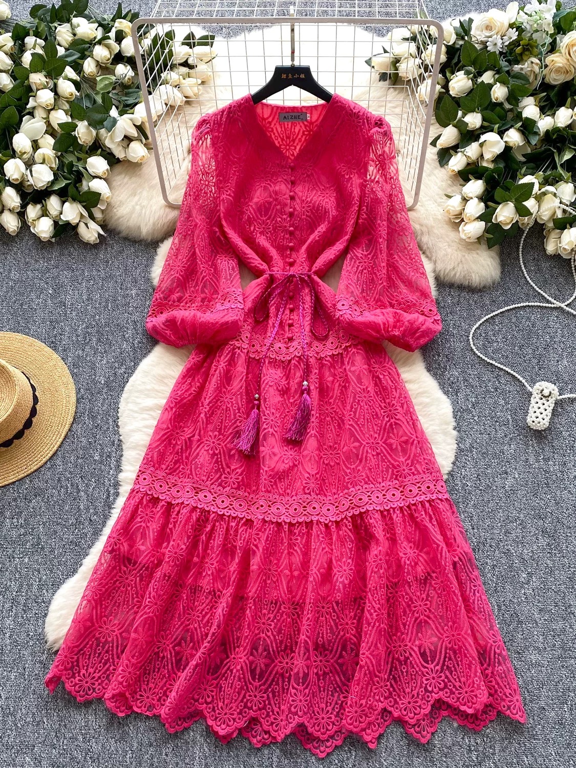 Russian lady lace dress FD382