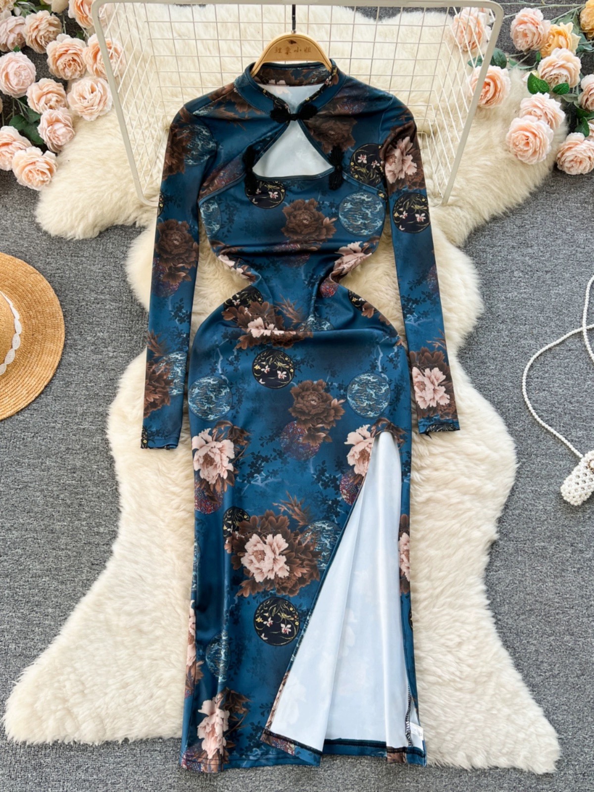 Floral babe qipao dress Q115