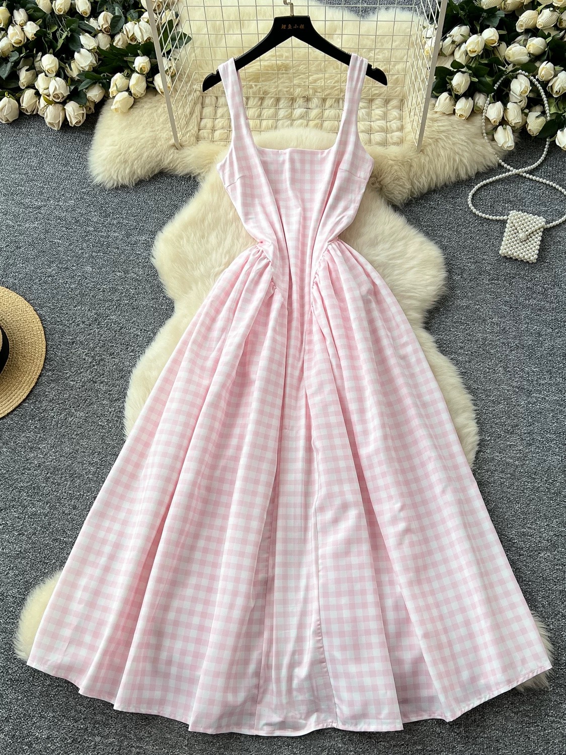 Material girl check dress CD277 image