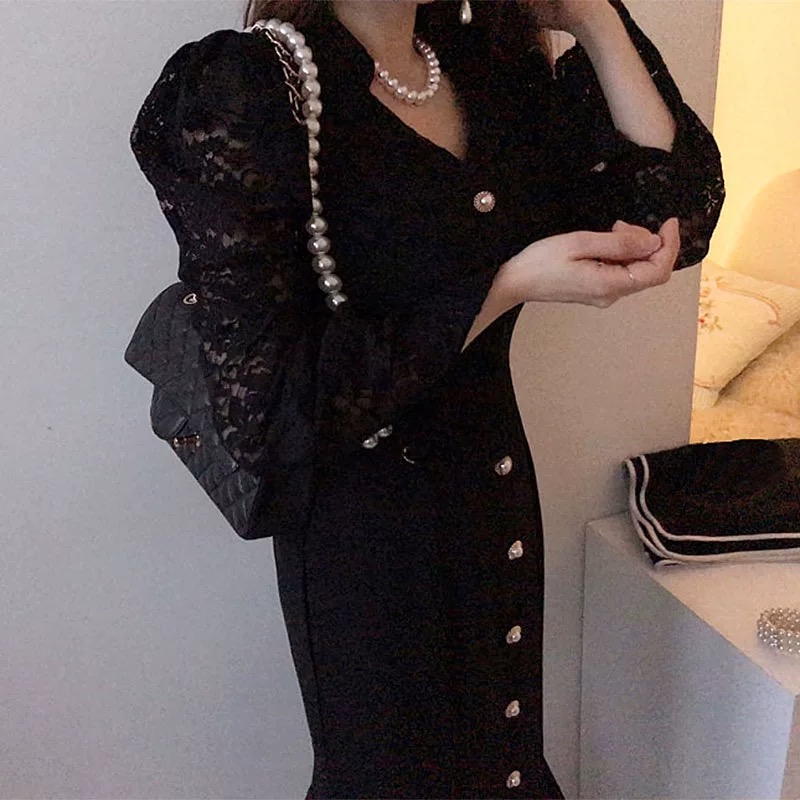 I feel Bonita lace sleeves dress FD1184 image