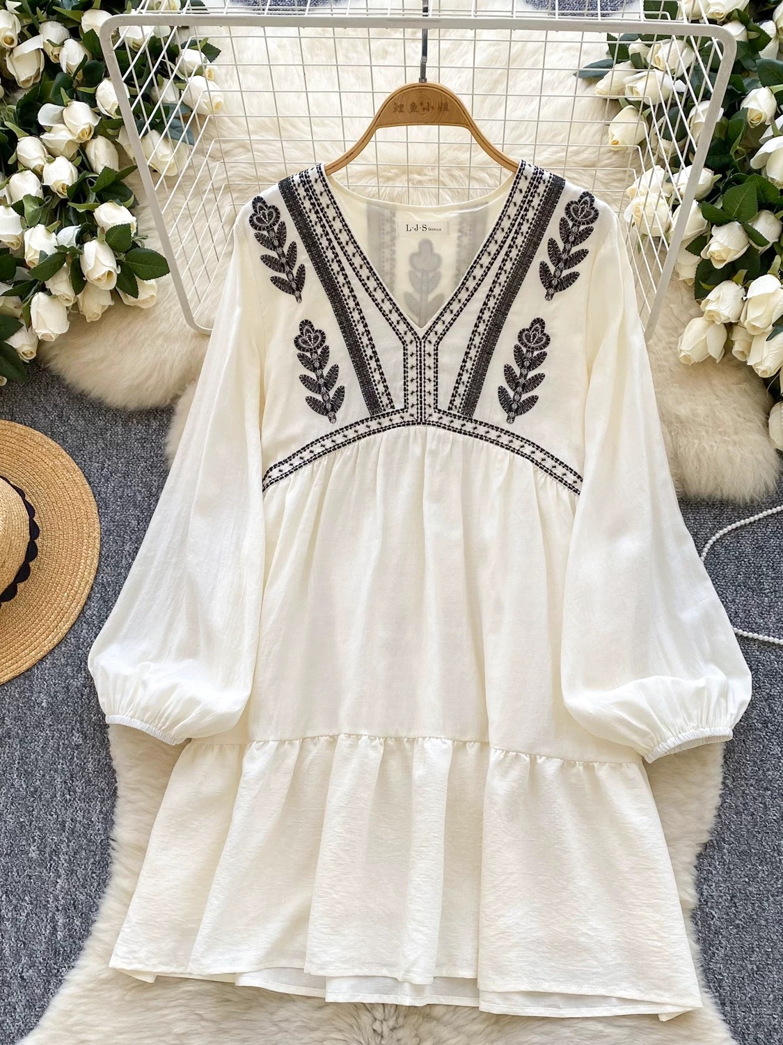 Dollar signs embroidery dress CD1378 image