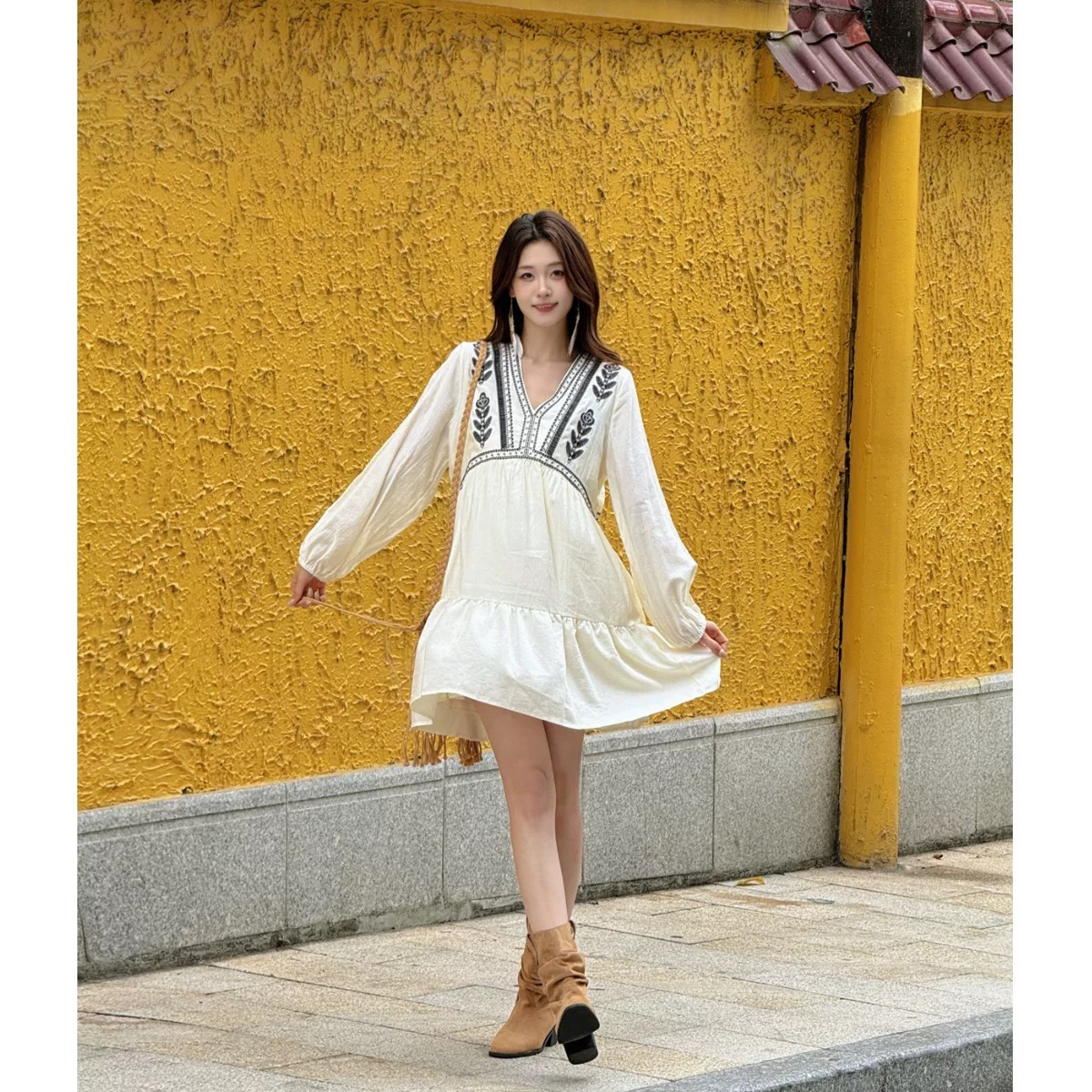 Dollar signs embroidery dress CD1378 image