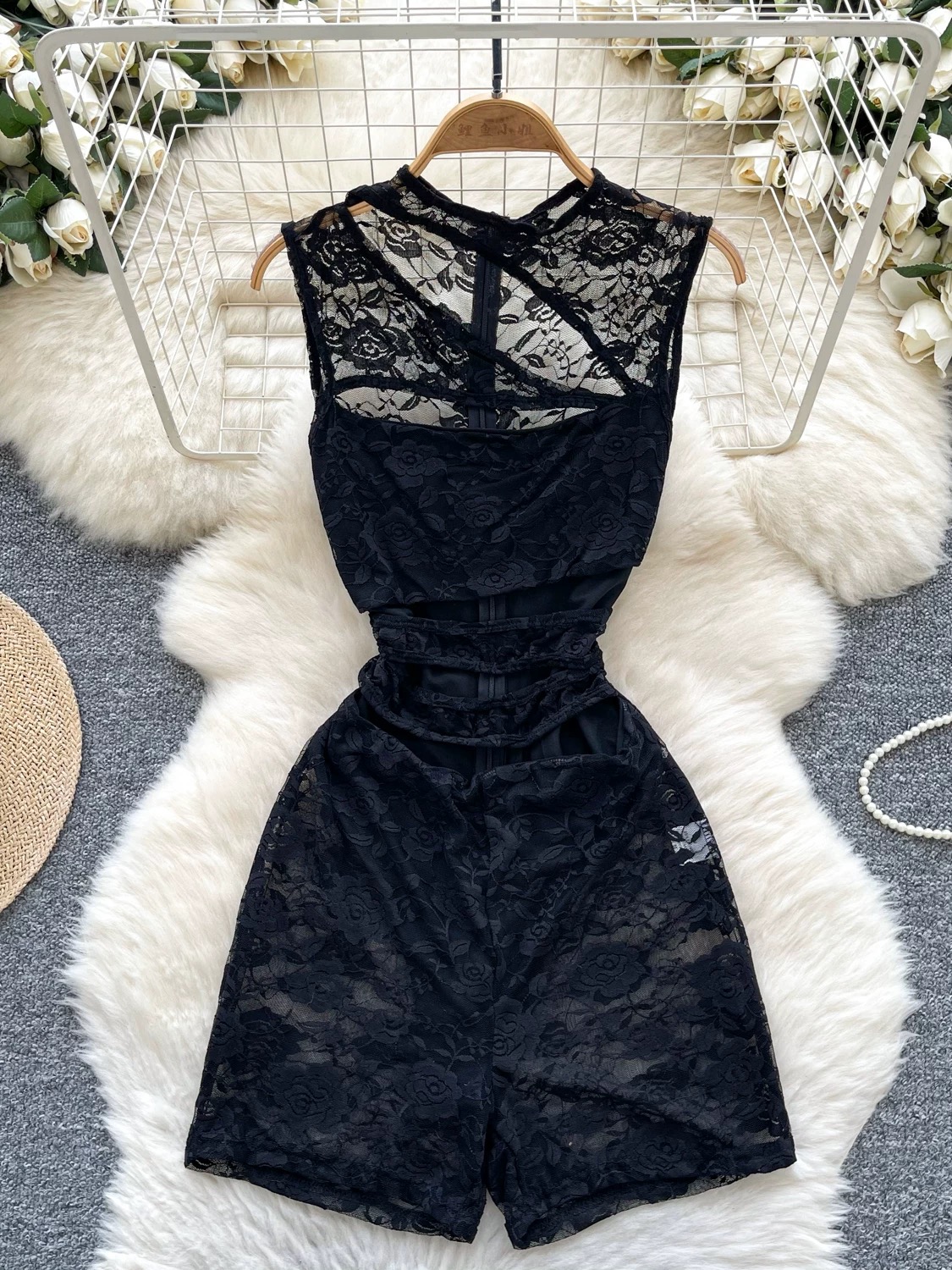 Tropical oasis lace jumpsuit CJS125