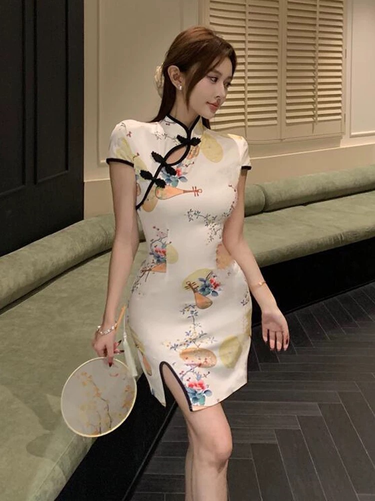 Confessions cross over qipao dress Q211
