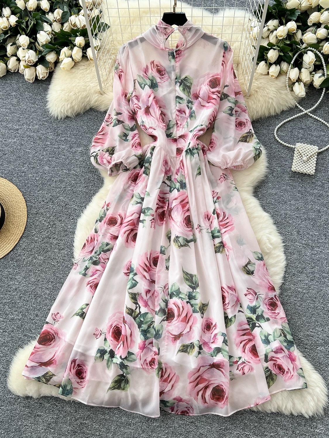 Sabrina cocktail floral dress CD348 image