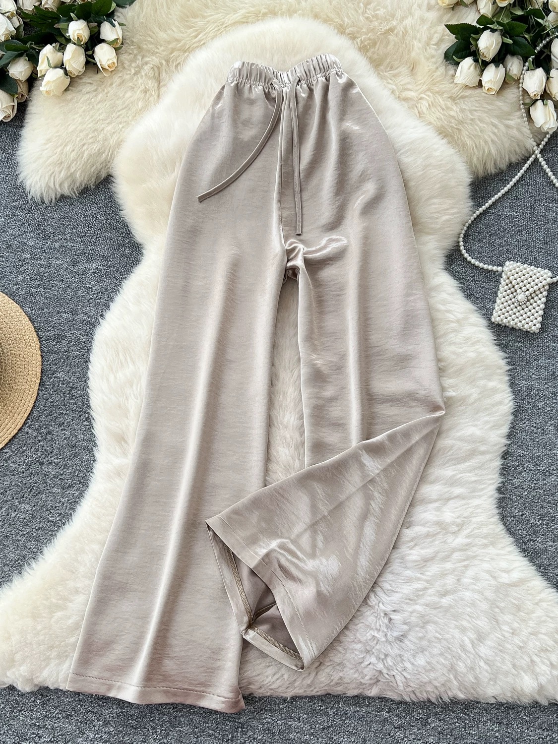 Here for the vibes satin pants CP34 image