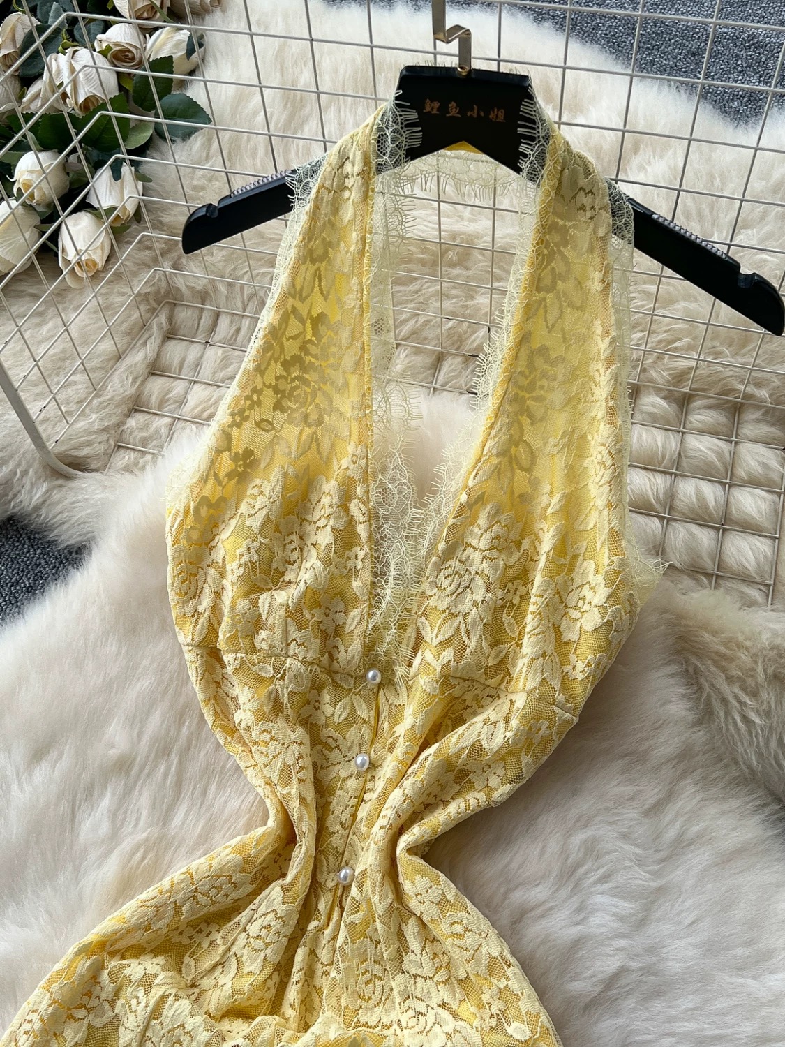 Sweetheart halter lace dress CD330 image